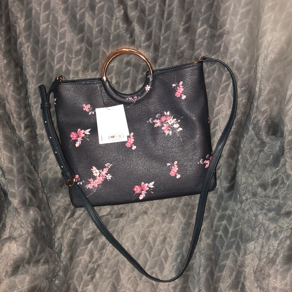 LC Lauren Conrad Blue Foral Handbag